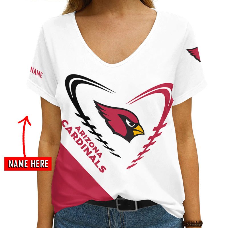 Arizona Cardinals Personalized V-neck Women T-shirt AGC106