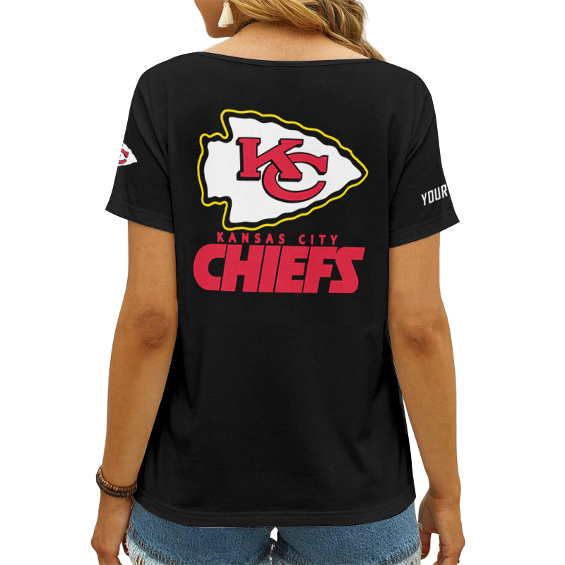 Kansas City Chiefs Personalized V-neck Women T-shirt AGC109