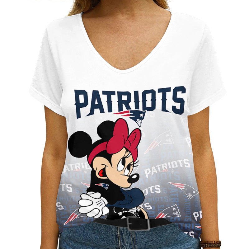 New England Patriots Personalized V-neck Women T-shirt AGC113