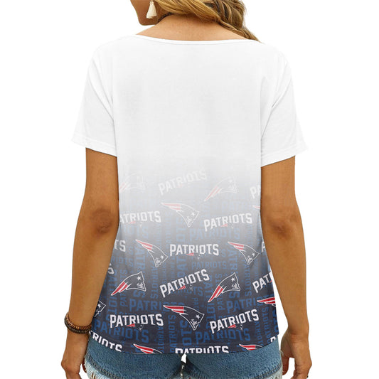 New England Patriots Personalized V-neck Women T-shirt AGC113