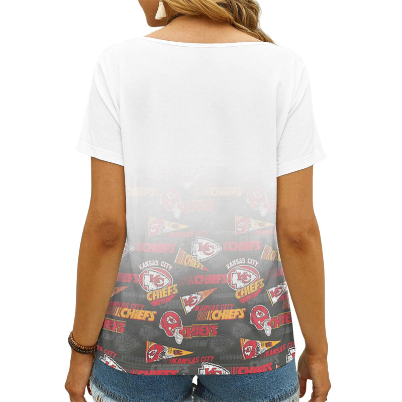Kansas City Chiefs Personalized V-neck Women T-shirt AGC114