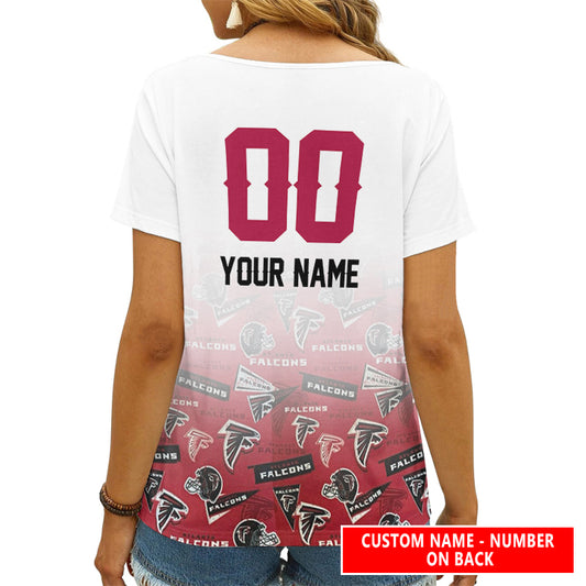 Atlanta Falcons Personalized V-neck Women T-shirt AGC115
