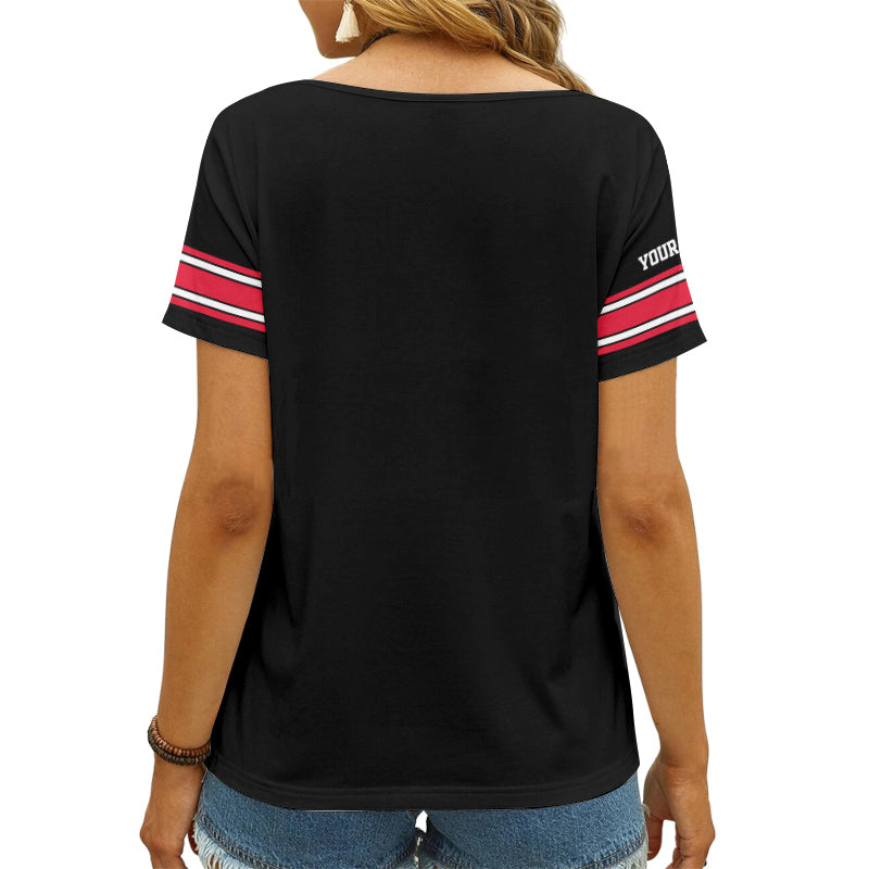 Kansas City Chiefs Personalized V-neck Women T-shirt AGC116