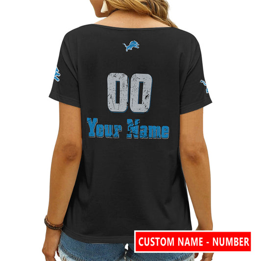 Detroit Lions Personalized V-neck Women T-shirt AGCWTS126