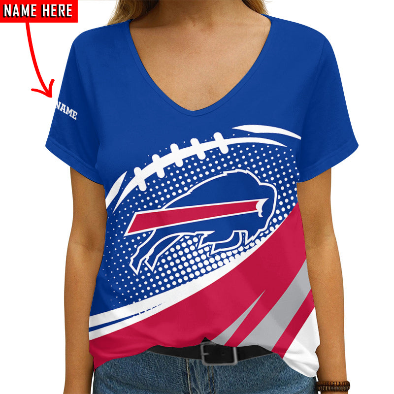 Buffalo Bills Personalized V-neck Women T-shirt AGCWTS128