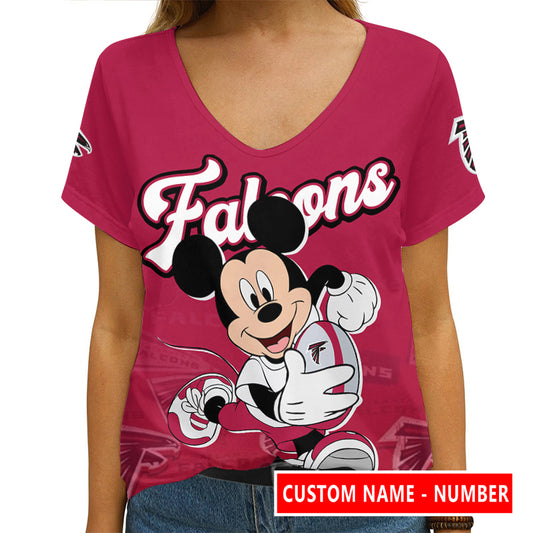 Atlanta Falcons Personalized V-neck Women T-shirt AGCWTS140