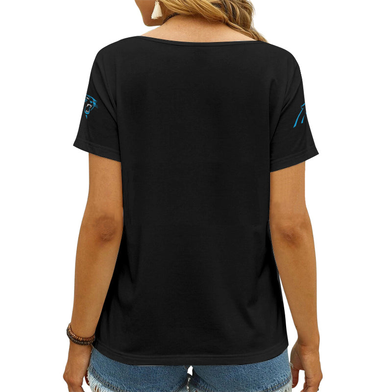 Carolina Panthers V-neck Women T-shirt AGCWTS177
