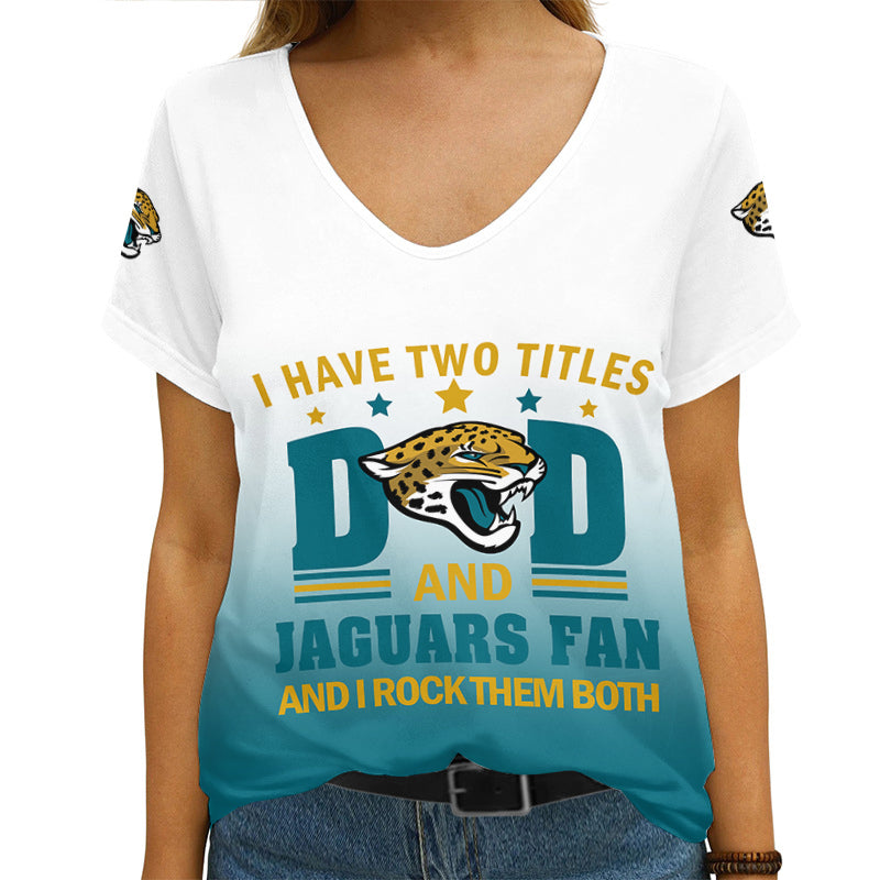 Jacksonville Jaguars Personalized V-neck Women T-shirt AGCWTS191