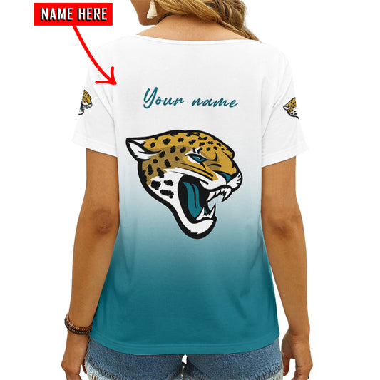 Jacksonville Jaguars Personalized V-neck Women T-shirt AGCWTS191