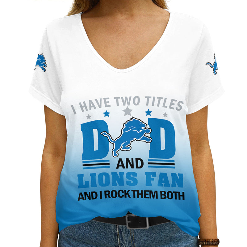 Detroit Lions Personalized V-neck Women T-shirt AGCWTS192