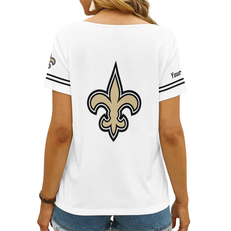 New Orleans Saints Personalized V-neck Women T-shirt AGCWTS207