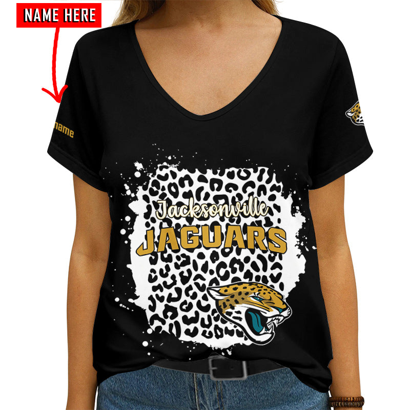 Jacksonville Jaguars Personalized V-neck Women T-shirt AGCWTS212