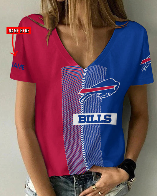 Buffalo Bills Personalized V-neck Women T-shirt AGCWTS217