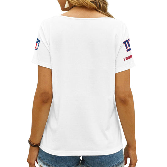 New York Giants Personalized V-neck Women T-shirt AGCWTS229