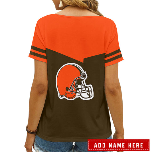 Cleveland Browns Personalized V-neck Women T-shirt AGCWTS249