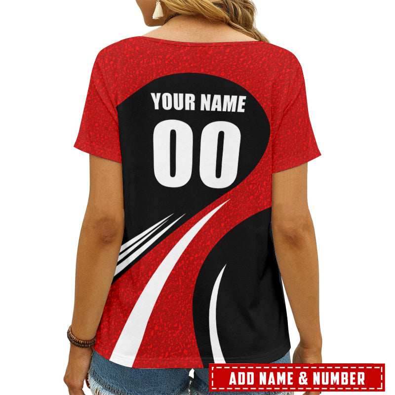 San Francisco 49ers Personalized V-neck Women T-shirt AGCWTS293