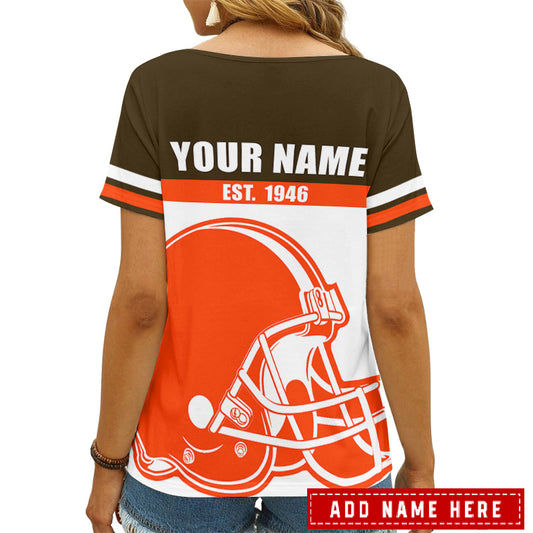 Cleveland Browns Personalized V-neck Women T-shirt AGCWTS295
