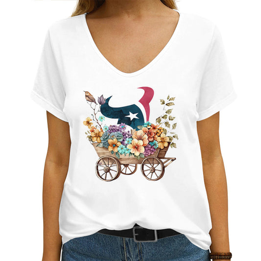 Houston Texans V-neck Women T-shirt AGCWTS586
