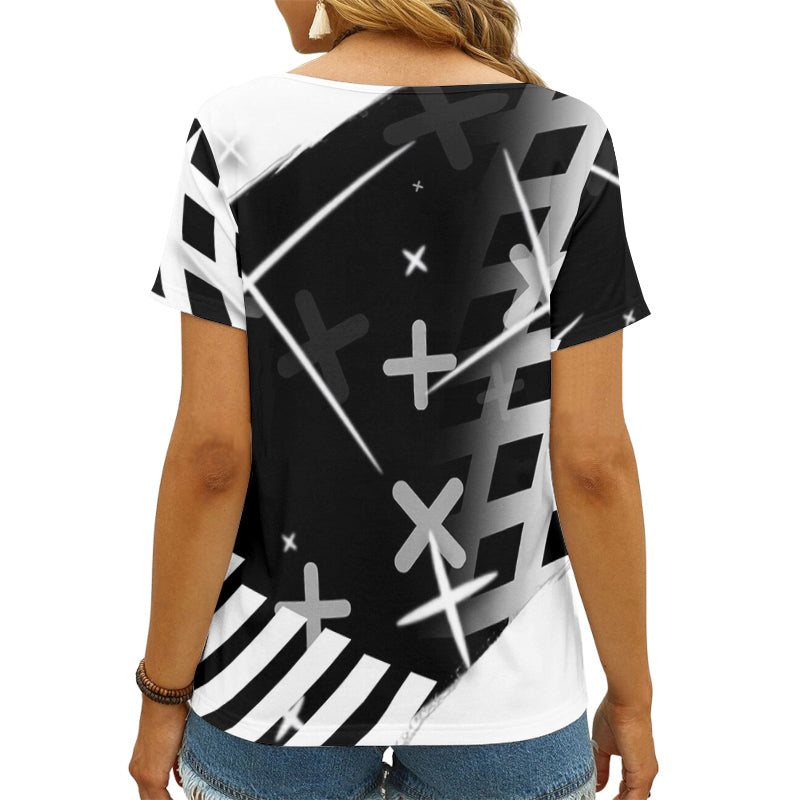 Las Vegas Raiders V-neck Women T-shirt AGCWTS593
