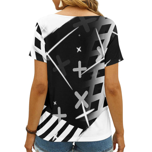 Las Vegas Raiders V-neck Women T-shirt AGCWTS593