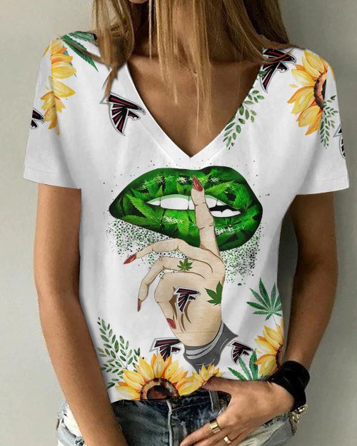 Atlanta Falcons V-neck Women T-shirt AGCWTS597