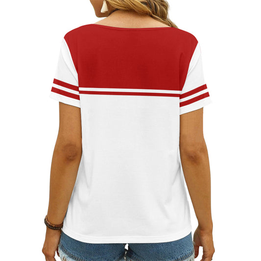 San Francisco 49ers V-neck Women T-shirt AGCWTS635