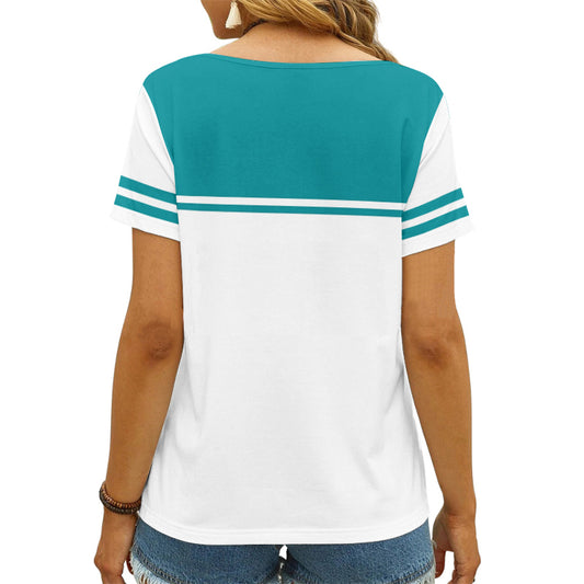 Miami Dolphins V-neck Women T-shirt AGCWTS636