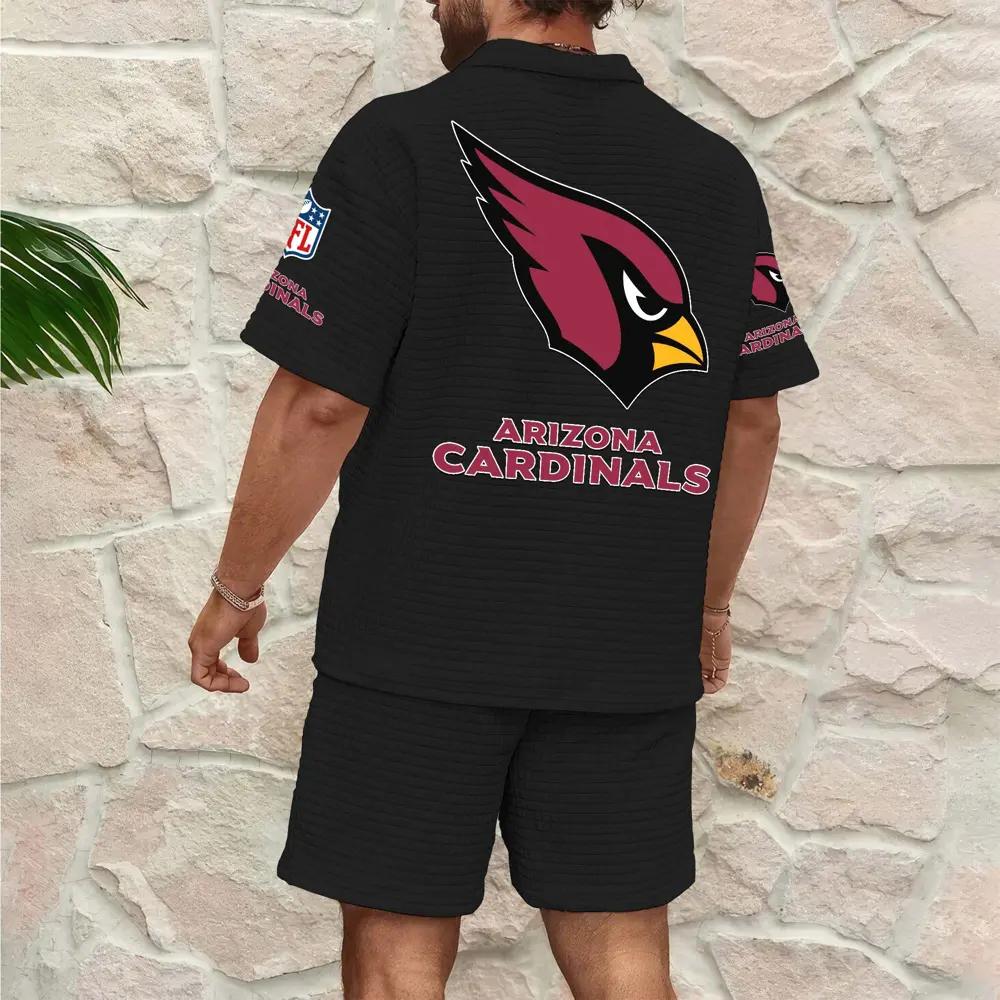 Arizona Cardinals Men’s Waffle Pattern Half Zipper Shirt And Shorts AZBT2DWSS000005