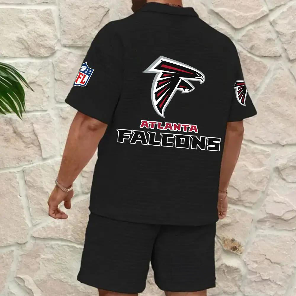 Atlanta Falcons Men’s Waffle Pattern Half Zipper Shirt And Shorts AZBT2DWSS000009