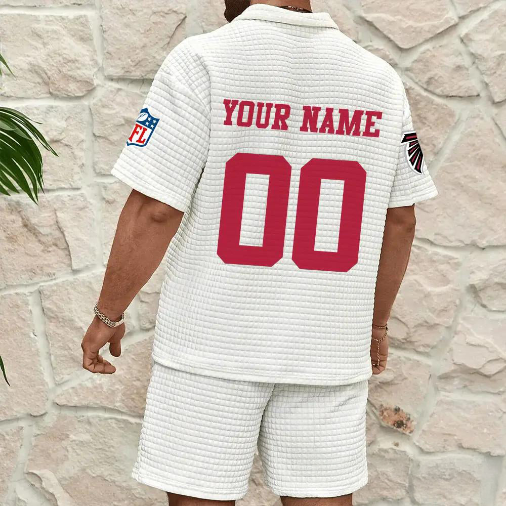 Atlanta Falcons Men’s Waffle Pattern Half Zipper Shirt And Shorts AZBT2DWSS000010