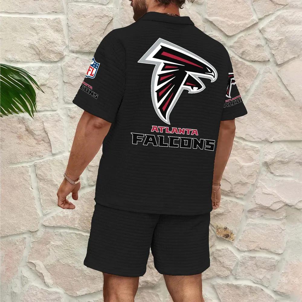 Atlanta Falcons Men’s Waffle Pattern Half Zipper Shirt And Shorts AZBT2DWSS000011