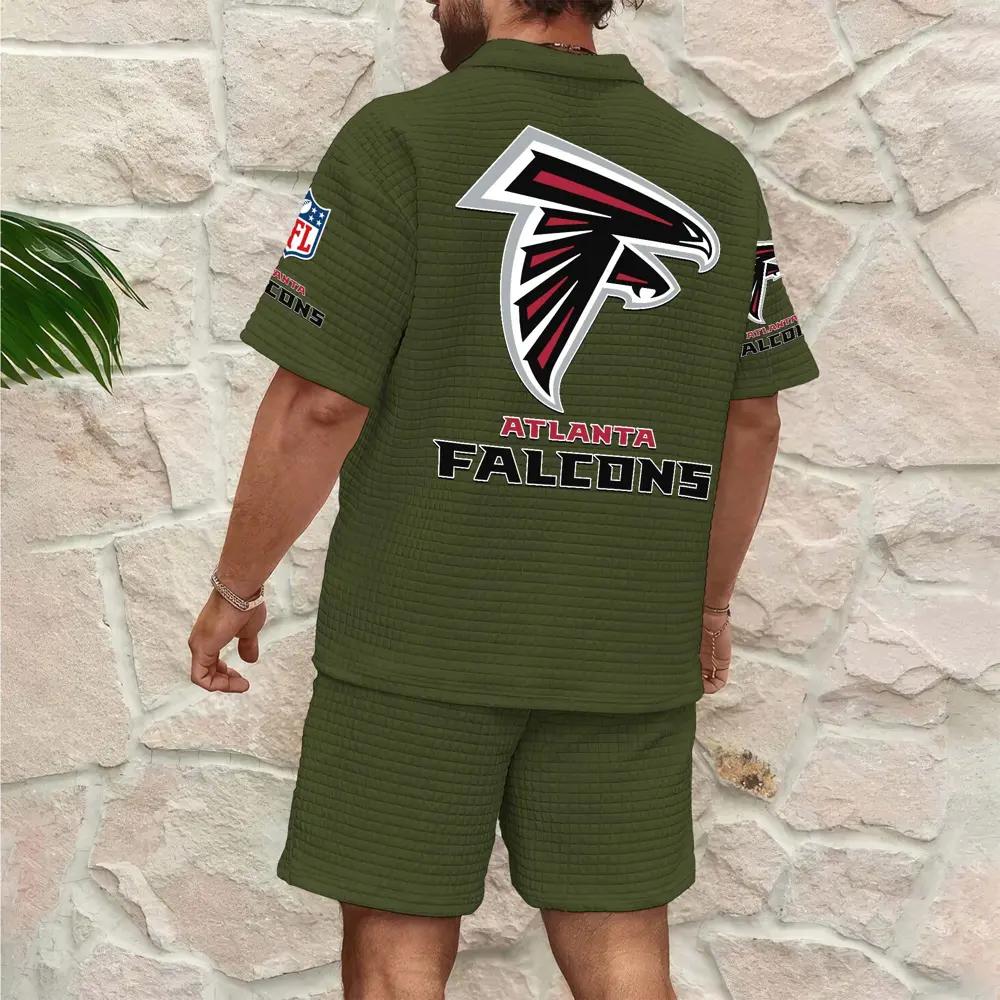 Atlanta Falcons Men’s Waffle Pattern Half Zipper Shirt And Shorts AZBT2DWSS000011