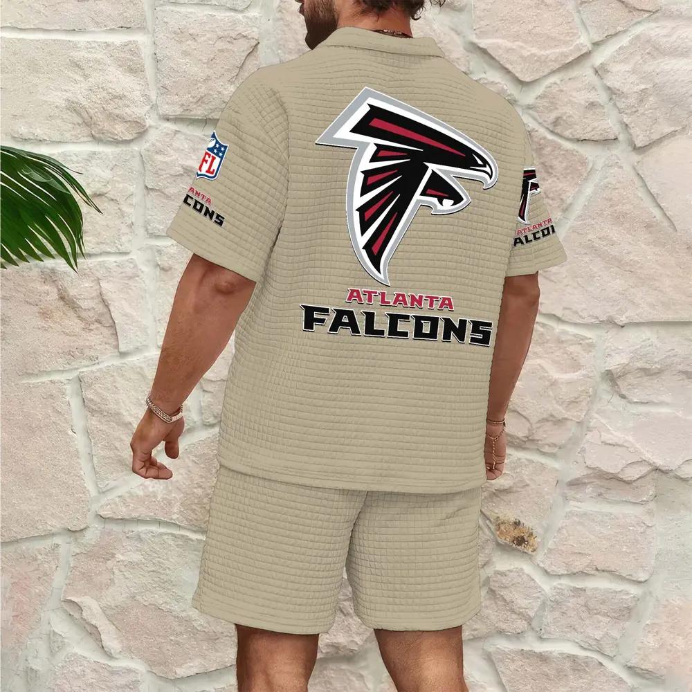 Atlanta Falcons Men’s Waffle Pattern Half Zipper Shirt And Shorts AZBT2DWSS000011