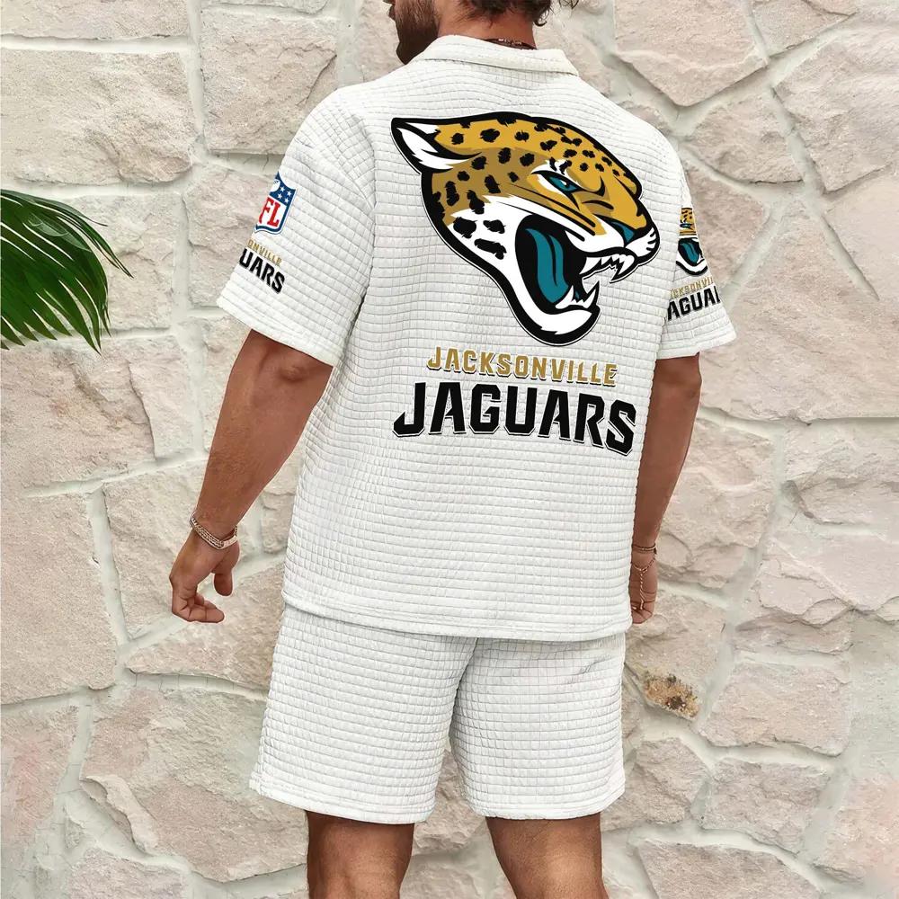 Jacksonville Jaguars Men’s Waffle Pattern Half Zipper Shirt And Shorts AZBT2DWSS000091