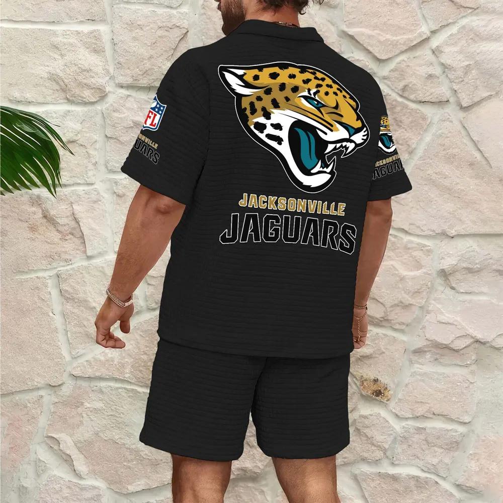 Jacksonville Jaguars Men’s Waffle Pattern Half Zipper Shirt And Shorts AZBT2DWSS000091