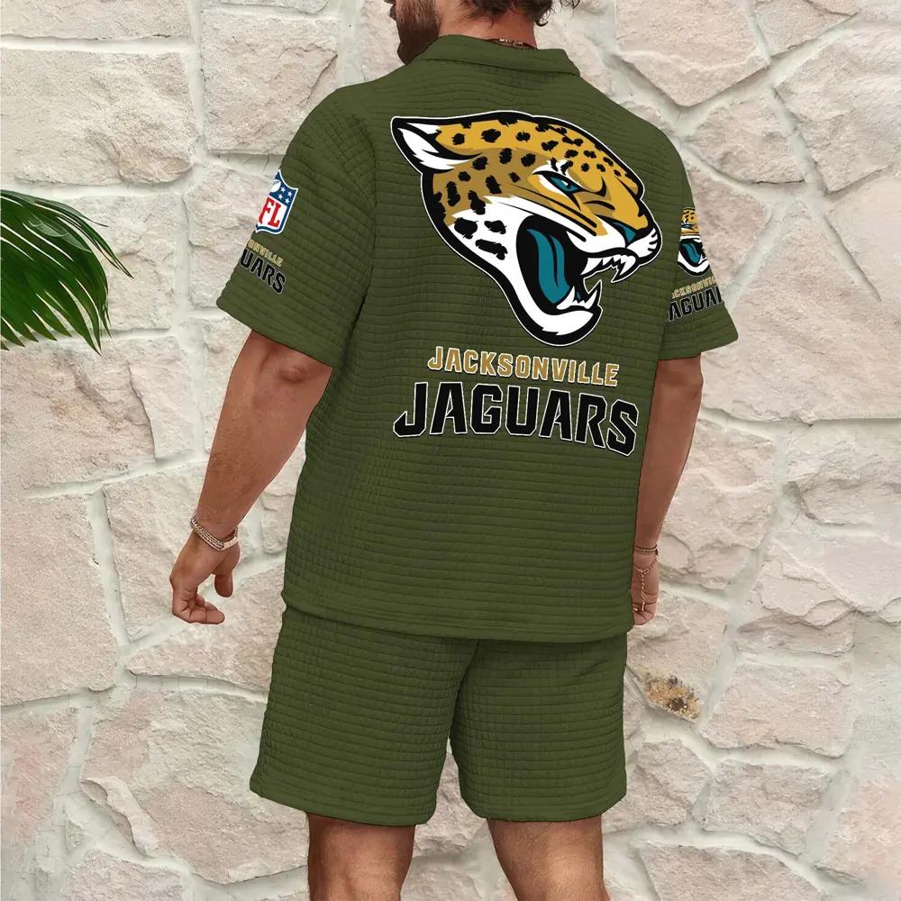 Jacksonville Jaguars Men’s Waffle Pattern Half Zipper Shirt And Shorts AZBT2DWSS000091