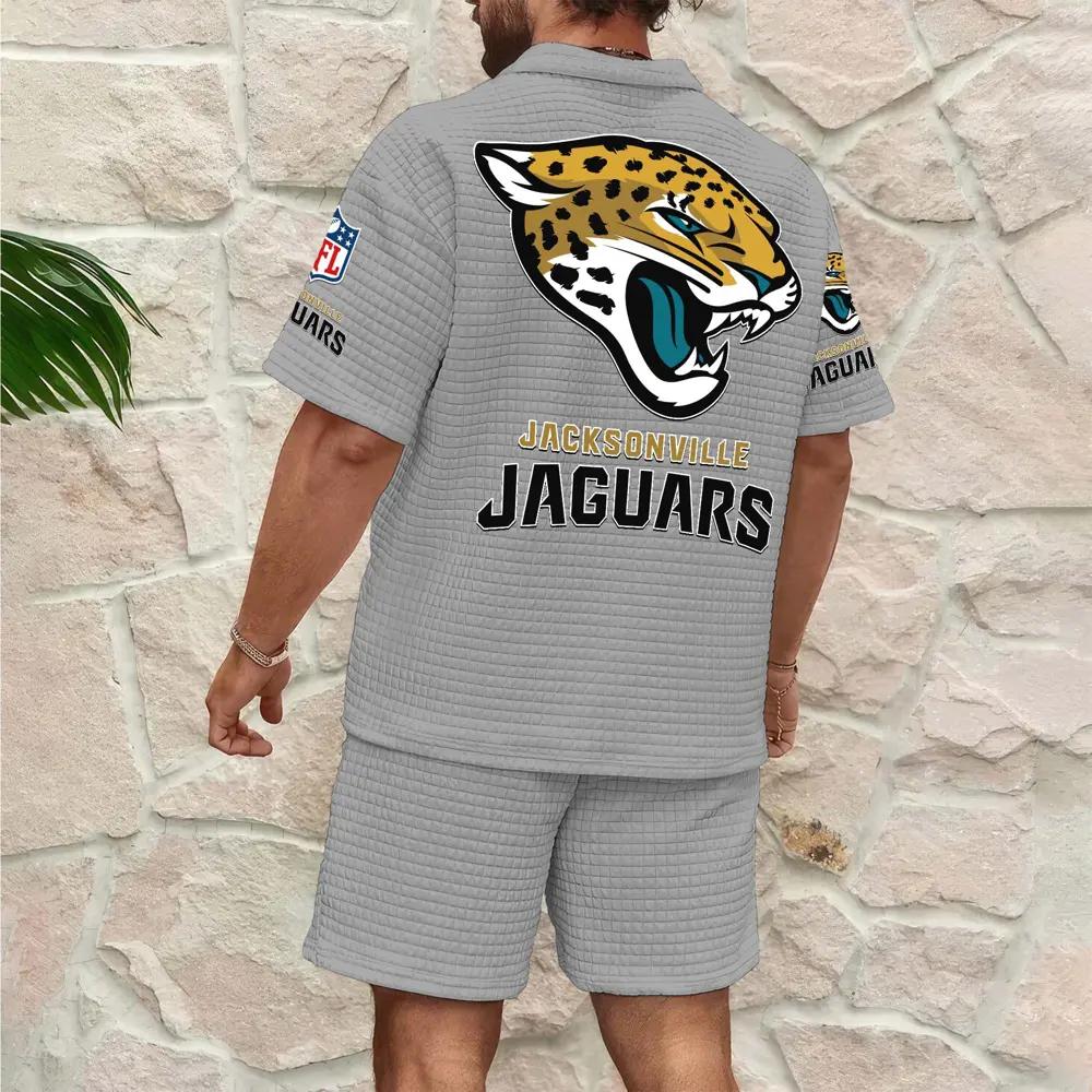 Jacksonville Jaguars Men’s Waffle Pattern Half Zipper Shirt And Shorts AZBT2DWSS000091