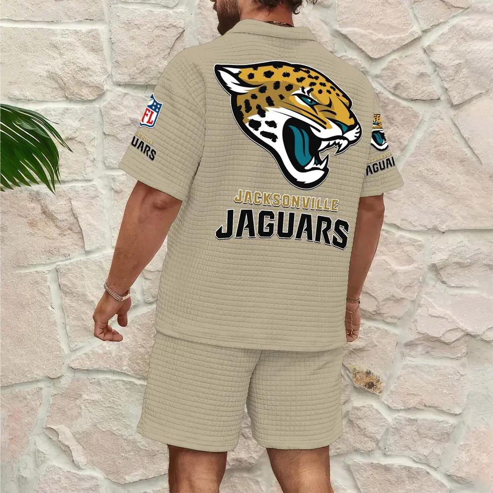 Jacksonville Jaguars Men’s Waffle Pattern Half Zipper Shirt And Shorts AZBT2DWSS000091