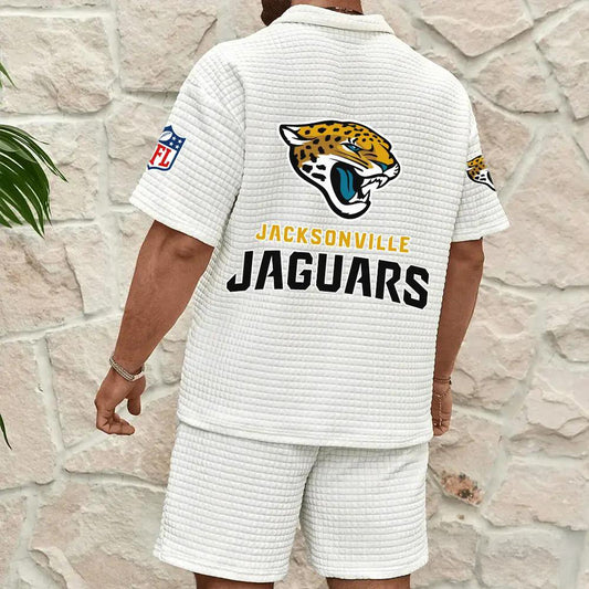Jacksonville Jaguars Men’s Waffle Pattern Half Zipper Shirt And Shorts AZBT2DWSS000093
