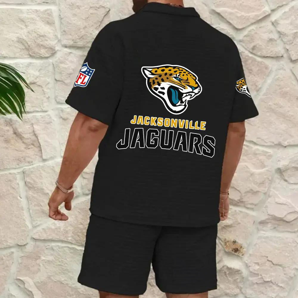Jacksonville Jaguars Men’s Waffle Pattern Half Zipper Shirt And Shorts AZBT2DWSS000093