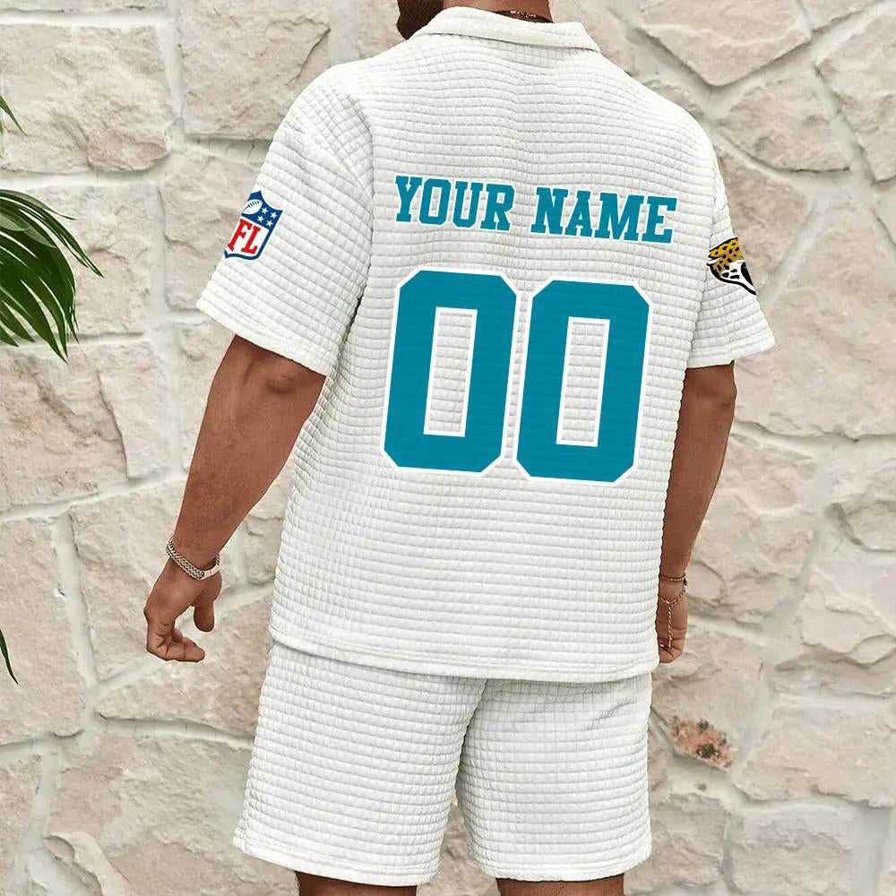 Jacksonville Jaguars Men’s Waffle Pattern Half Zipper Shirt And Shorts AZBT2DWSS000094
