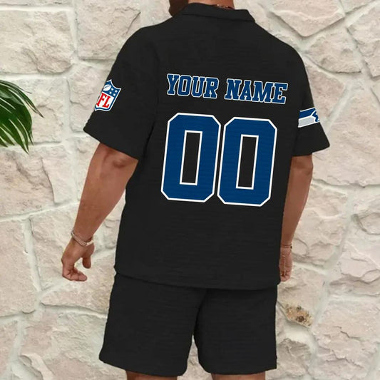 Seattle Seahawks Men’s Waffle Pattern Half Zipper Shirt And Shorts AZBT2DWSS000181