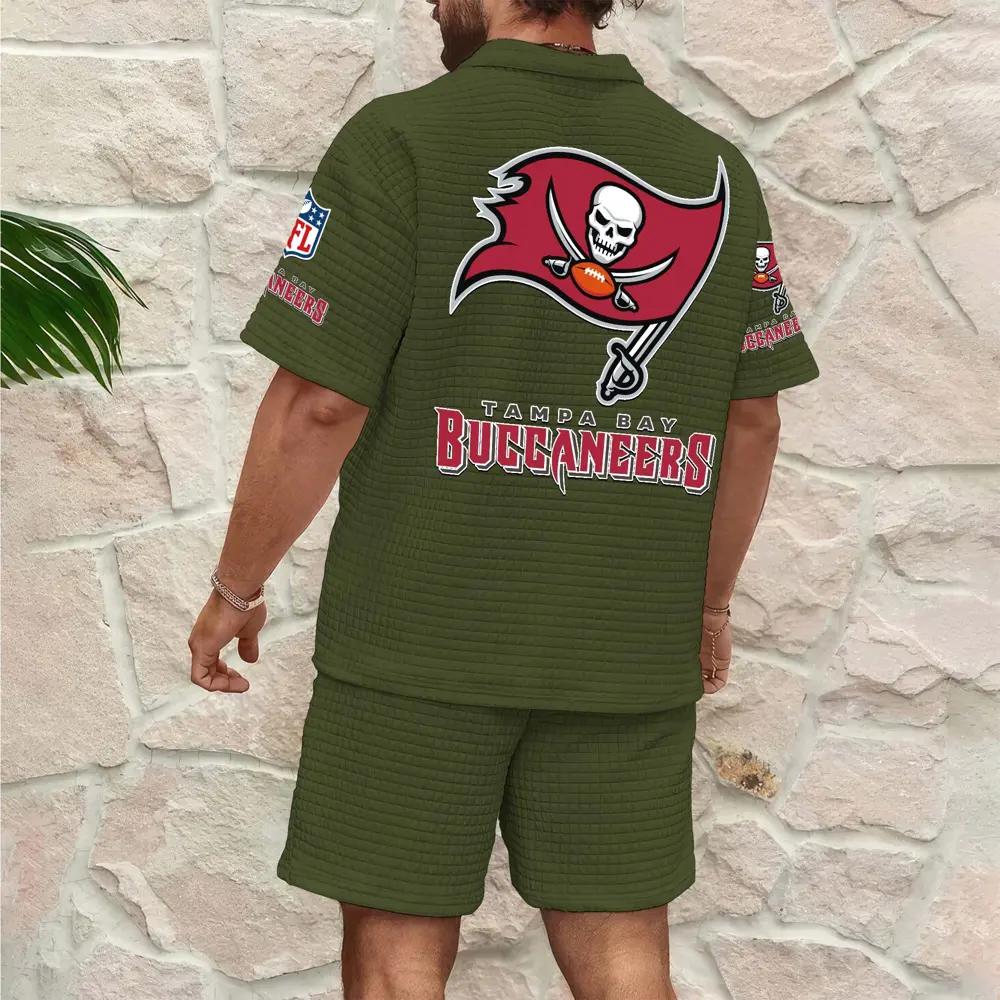 Tampa Bay Buccaneers Men’s Waffle Pattern Half Zipper Shirt And Shorts AZBT2DWSS000183