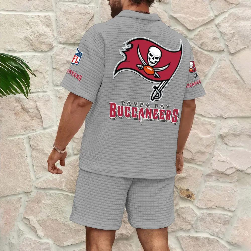 Tampa Bay Buccaneers Men’s Waffle Pattern Half Zipper Shirt And Shorts AZBT2DWSS000183