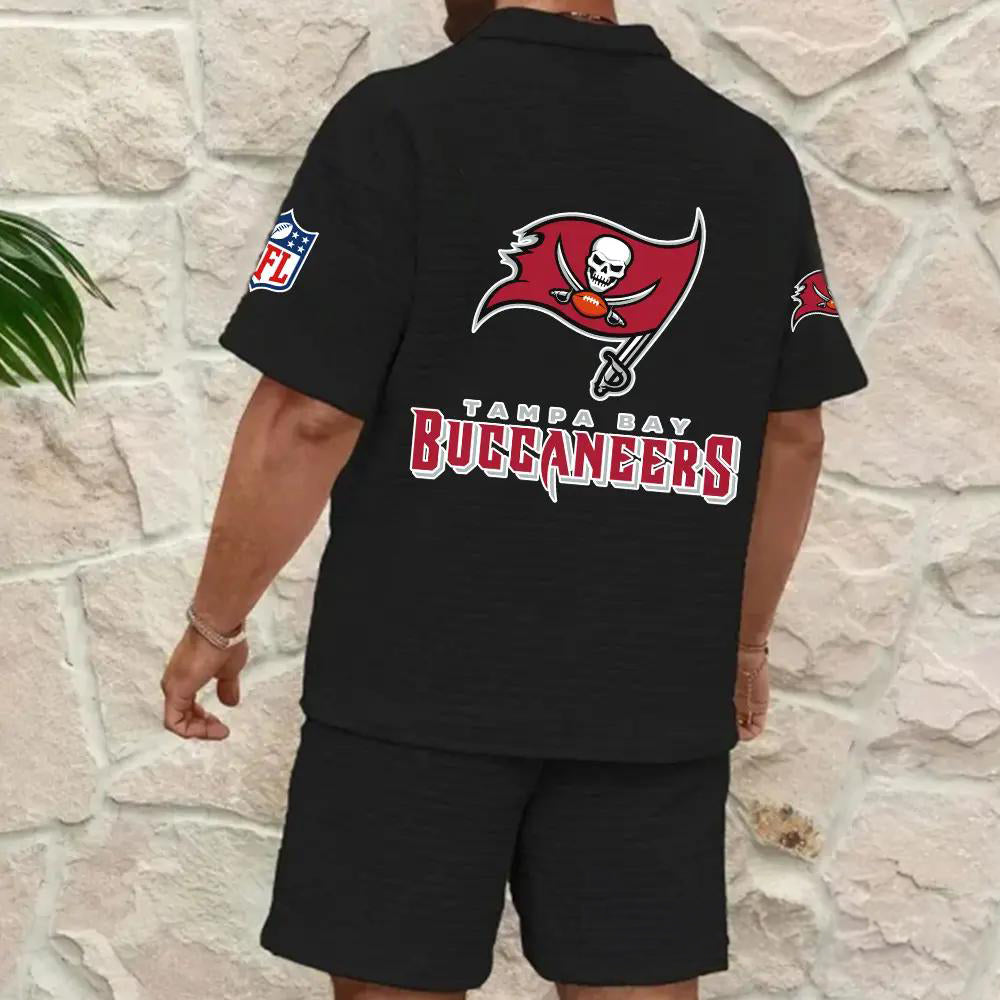 Tampa Bay Buccaneers Men’s Waffle Pattern Half Zipper Shirt And Shorts AZBT2DWSS000185