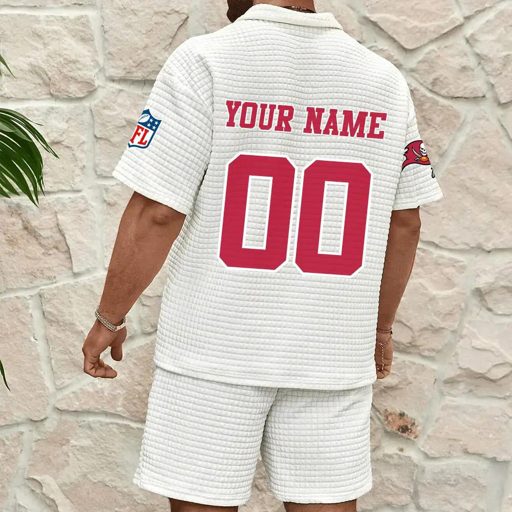 Tampa Bay Buccaneers Men’s Waffle Pattern Half Zipper Shirt And Shorts AZBT2DWSS000186