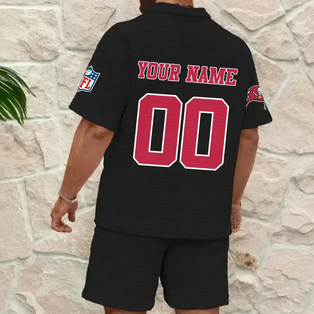 Tampa Bay Buccaneers Men’s Waffle Pattern Half Zipper Shirt And Shorts AZBT2DWSS000186