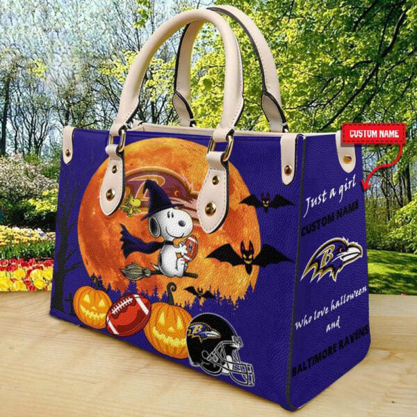 Baltimore Ravens Halloween Leather Hand Bag Limited Edition AZDDLHB000035