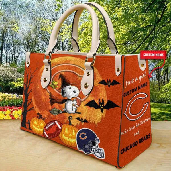 Chicago Bears Halloween Leather Hand Bag Limited Edition AZDDLHB000038