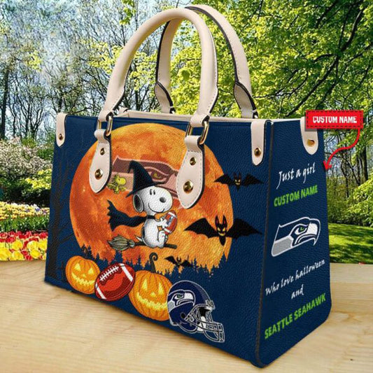 Seattle Seahawks Halloween Leather Hand Bag Limited Edition AZDDLHB000061
